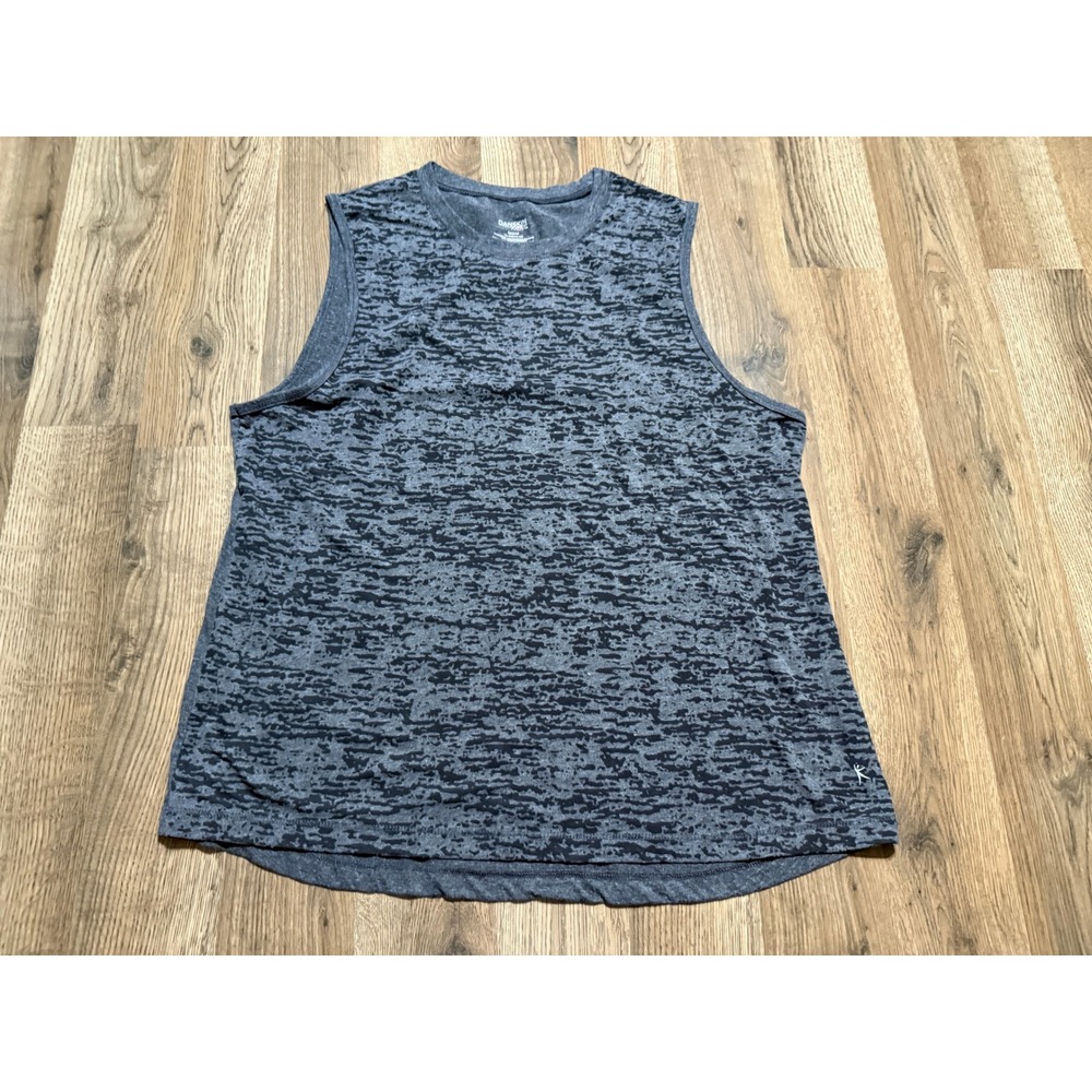 Danskin Now Muscle Tank Womens Size XL Charcoal Gray Burnout Loose Fit